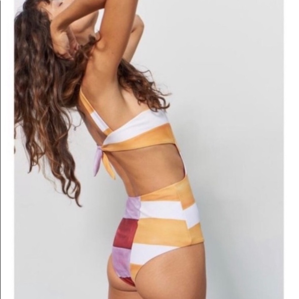 Mara Hoffman Mina cut out one piece size large